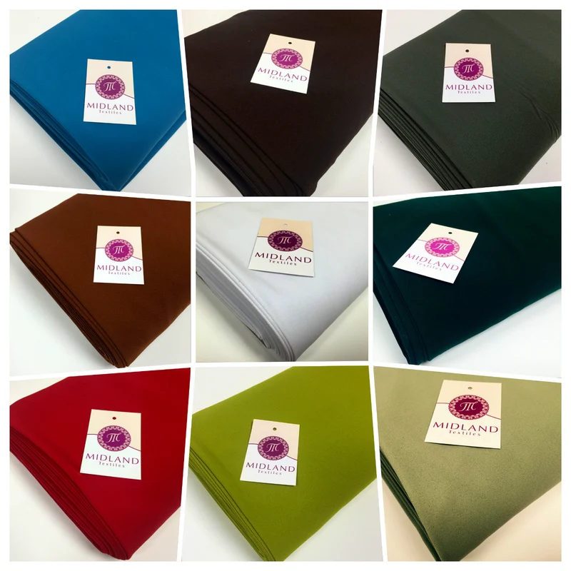 Plain Poly Moss Crepe Georgette Fabric 58" Wide | Multi-Colour | M420