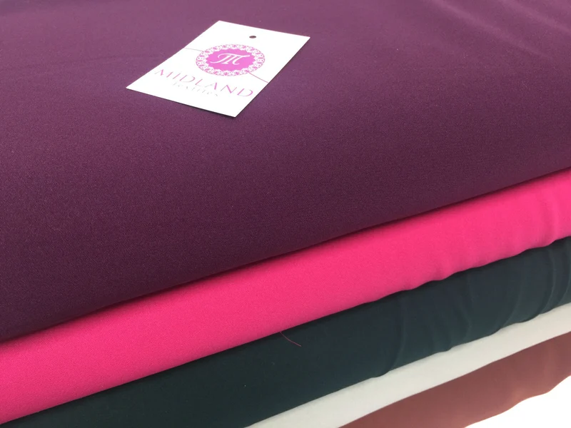 Plain Poly Moss Crepe Georgette Fabric 58" Wide | Multi-Colour | M420