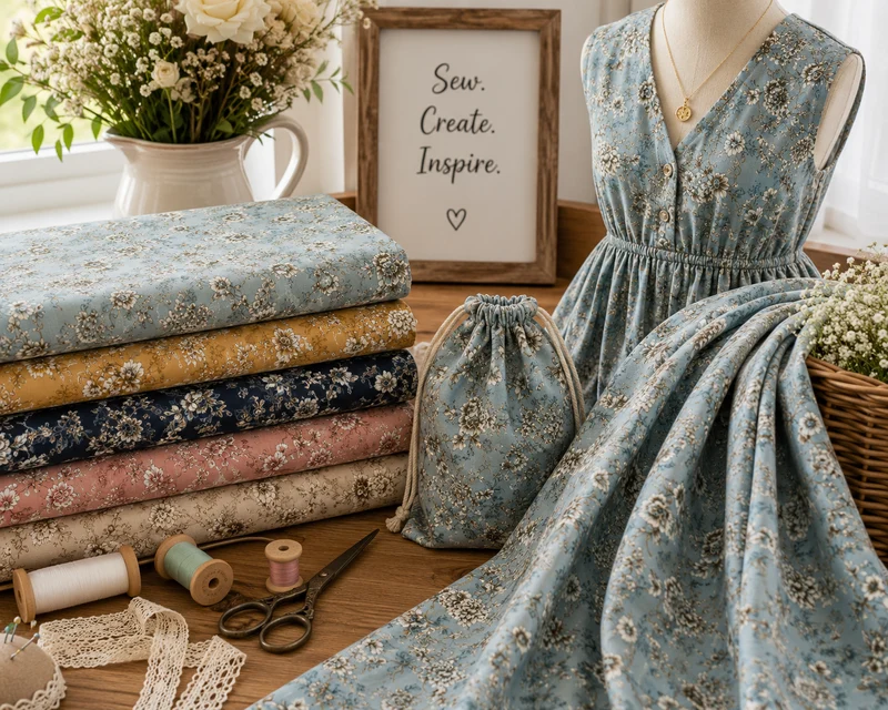 Graceful Meadow Cotton Poplin Print Fabric – 100% Cotton - 147cm Wide - M2132