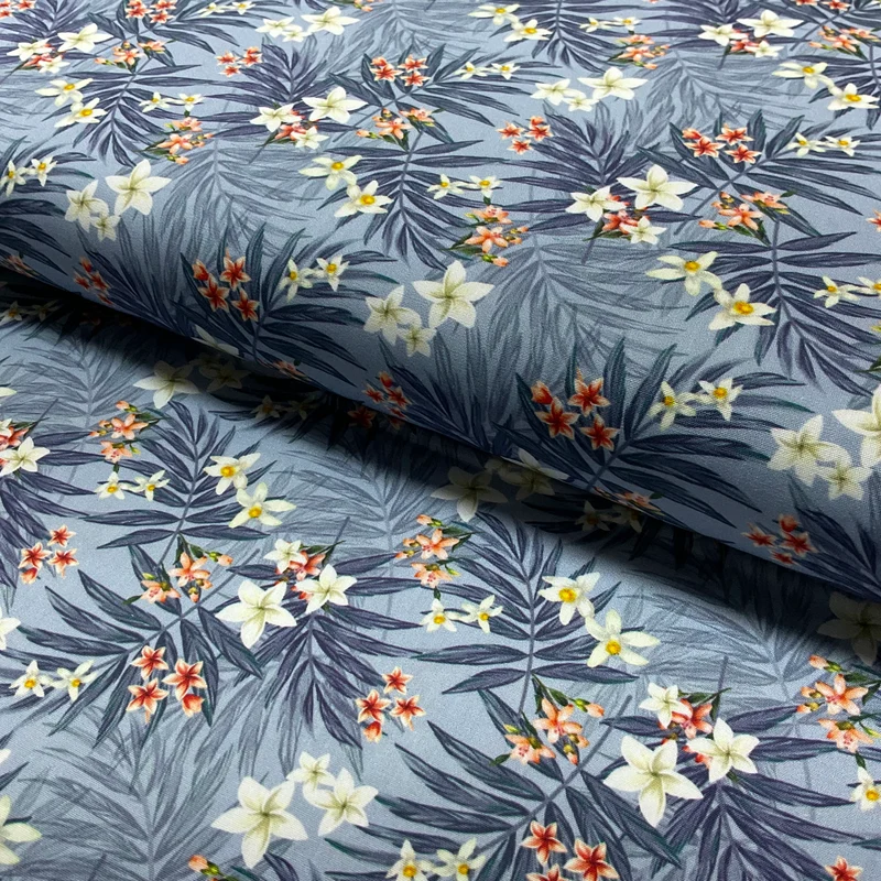 Tropical floral Cotton Poplin Print Fabric – 100% Cotton - 147cm Wide - M2130