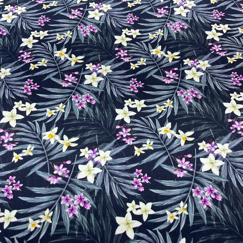 Tropical floral Cotton Poplin Print Fabric – 100% Cotton - 147cm Wide - M2130
