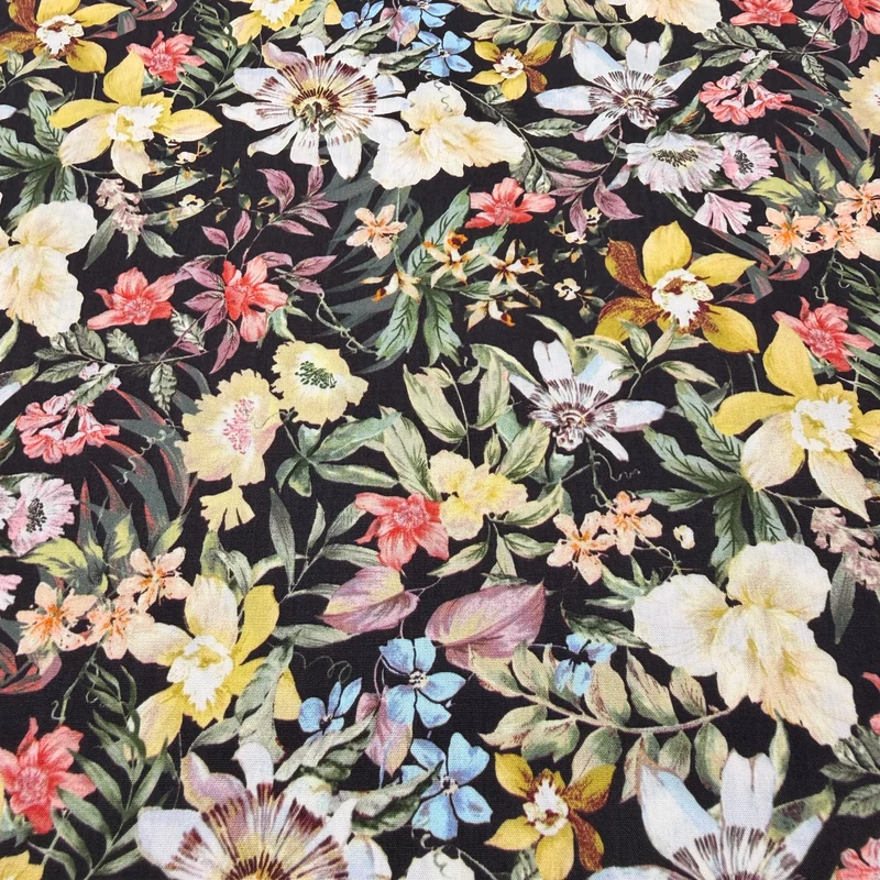 Bright Botanical floral Cotton Print Fabric – 100% Cotton - 147cm Wide - M2128