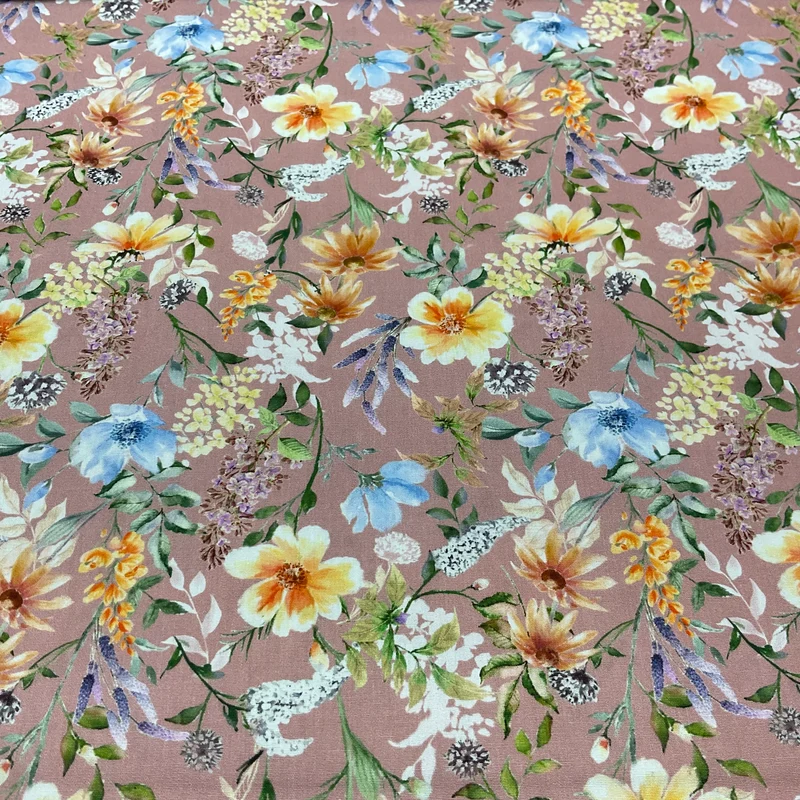 Daisy Vine Floral Cotton Print Fabric – 100% Cotton - 147cm Wide - M2120
