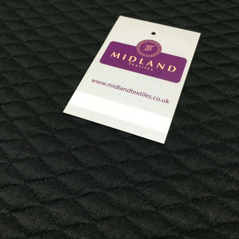 Black Quilted Diamond Jersey Dress Fabric 147cm M720-67