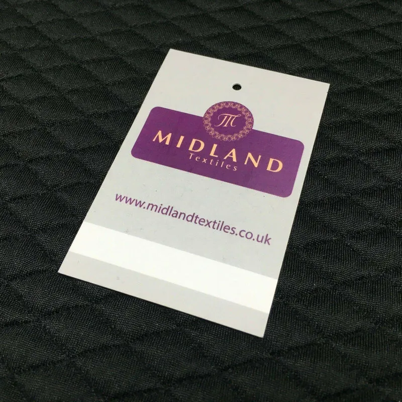 Black Quilted Diamond Jersey Dress Fabric 147cm M720-67