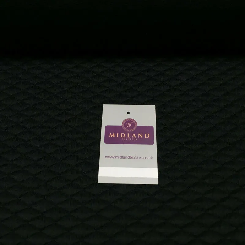 Black Quilted Diamond Jersey Dress Fabric 147cm M720-67