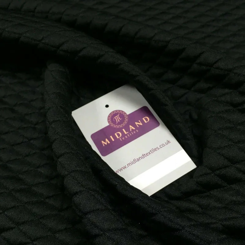 Black Quilted Diamond Jersey Dress Fabric 147cm M720-67
