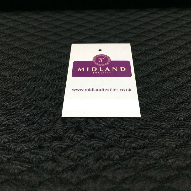 Black Quilted Diamond Jersey Dress Fabric 147cm M720-67