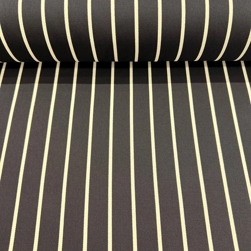 Navy Butchers Stripe Polycotton Fabric – 150cm Wide – 65% Polyester 35% Cotton – £9.50 per metre