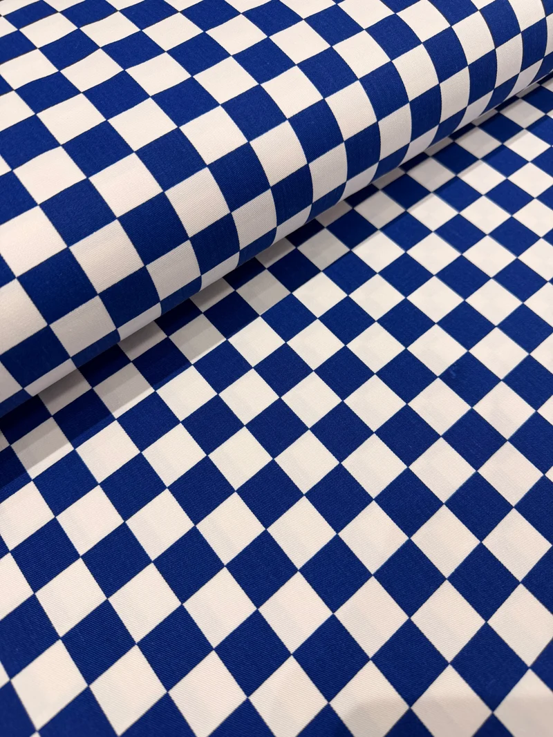 2cm x 2cm Chefs Check Cotton Drill Fabric 150cm Wide - M2081