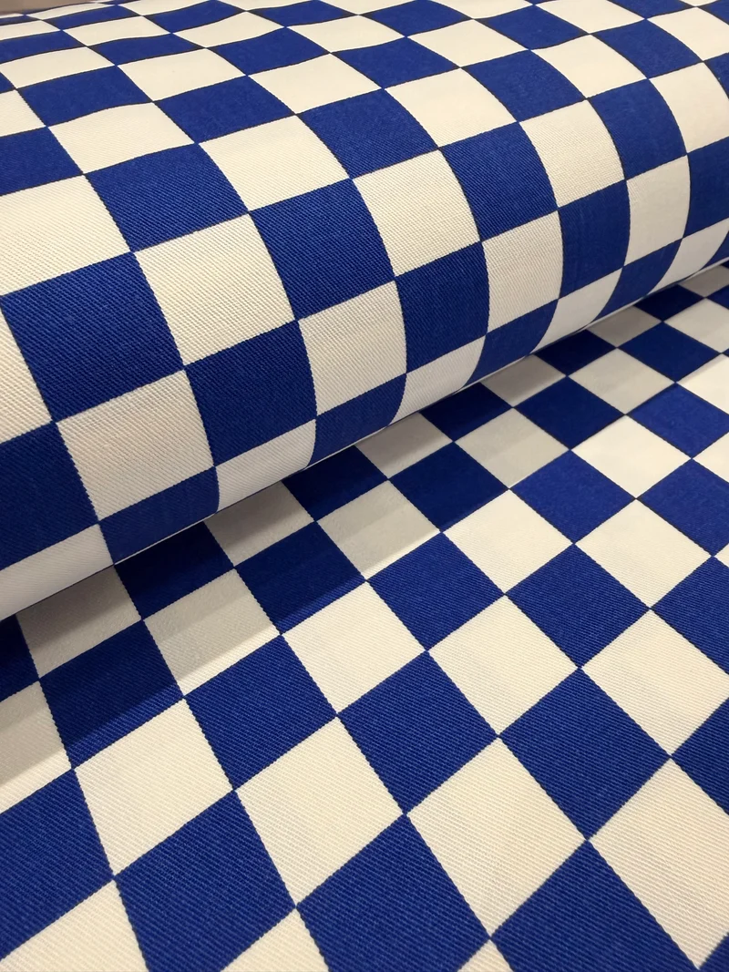 2cm x 2cm Chefs Check Cotton Drill Fabric 150cm Wide - M2081