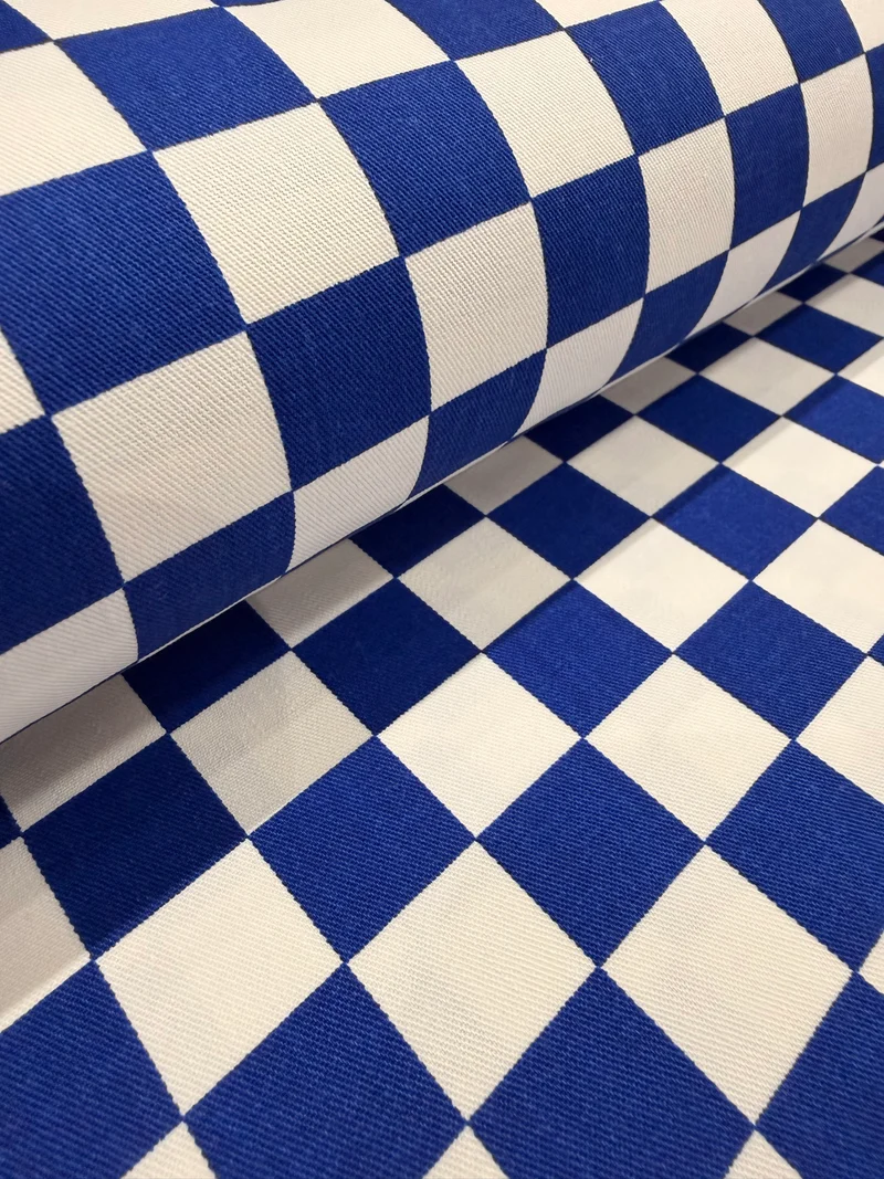 2cm x 2cm Chefs Check Cotton Drill Fabric 150cm Wide - M2081