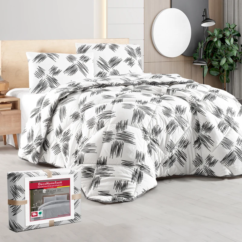 DecoHomeTextil Bettwäsche Set Bettgarnitur mit Reißverschluss Polycotton Design
