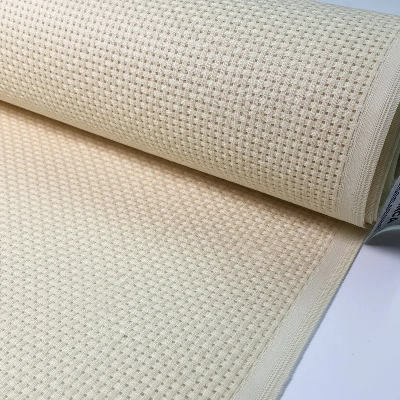 Plain Cream Binca Cross Stitch Fabric - 50cm Wide, 100% Cotton - MD1410
