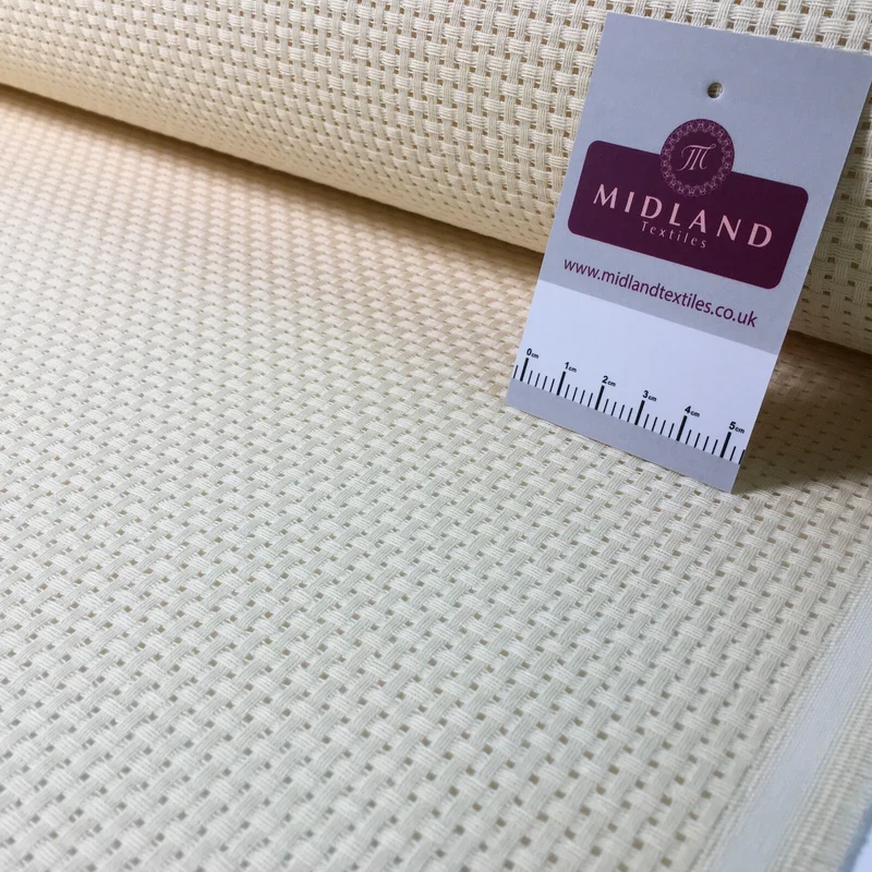 Plain Cream Binca Cross Stitch Fabric - 50cm Wide, 100% Cotton - MD1410