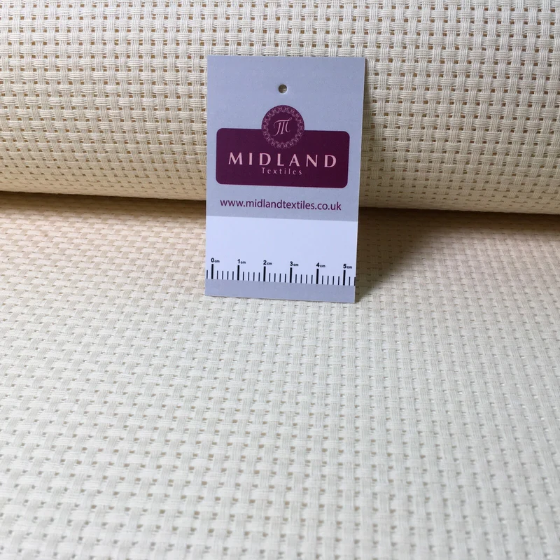 Plain Cream Binca Cross Stitch Fabric - 50cm Wide, 100% Cotton - MD1410