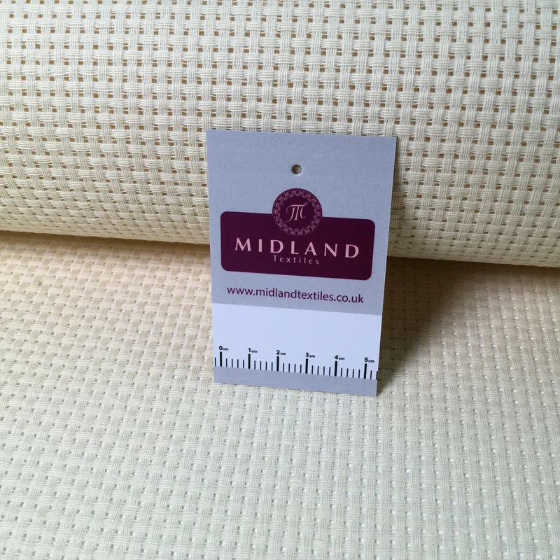 Plain Cream Binca Cross Stitch Fabric - 50cm Wide, 100% Cotton - MD1410