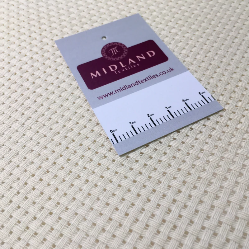 Plain Cream Binca Cross Stitch Fabric - 50cm Wide, 100% Cotton - MD1410