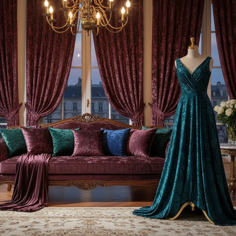 Crushed Velvet Fabric - Stretch Velour Material - 58" Wide - M628