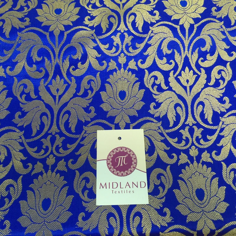 Indian Floral Gold Metallic Banarsi Brocade - 44" Wide - M374