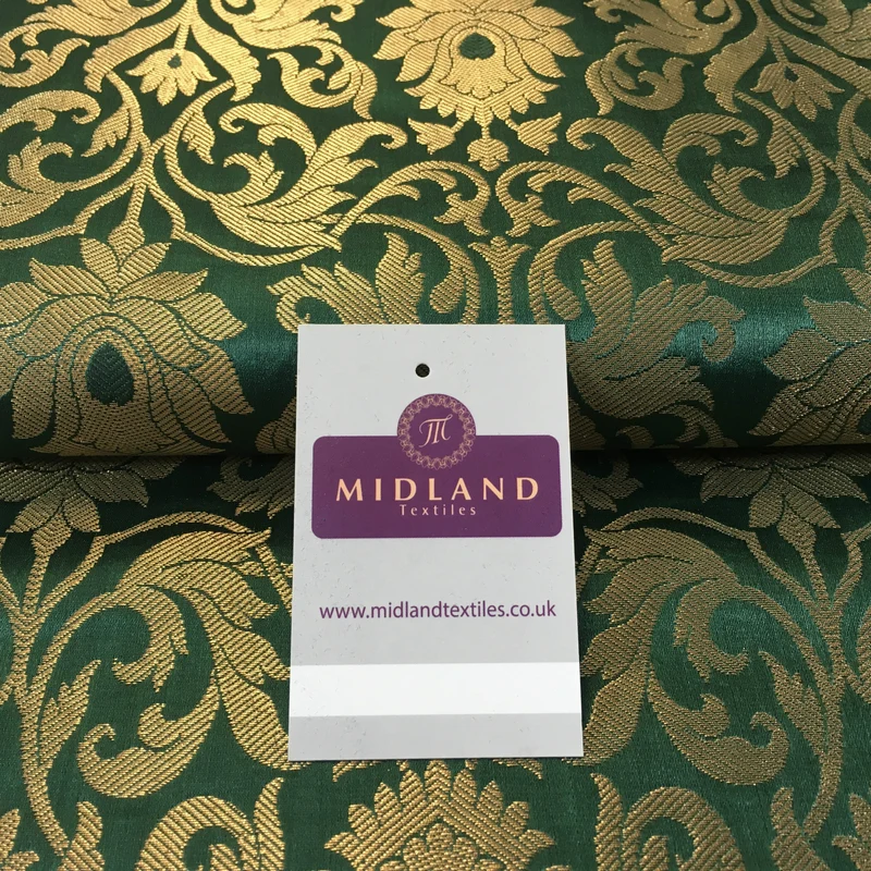 Indian Floral Gold Metallic Banarsi Brocade - 44" Wide - M374