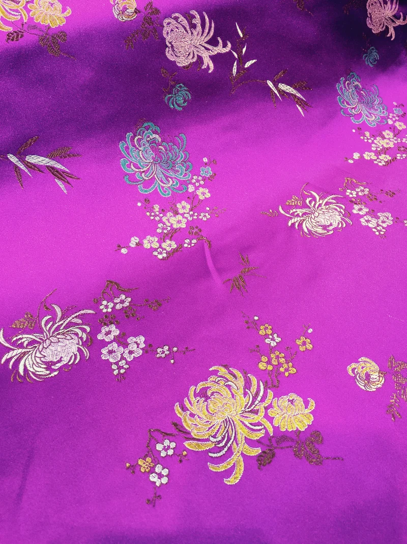 £7.99 Chinese Floral Blossom Oriental Brocade Satin 44" Wide M241 Mtex