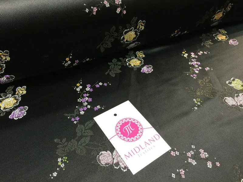 £7.99 Chinese Floral Blossom Oriental Brocade Satin 44" Wide M241 Mtex