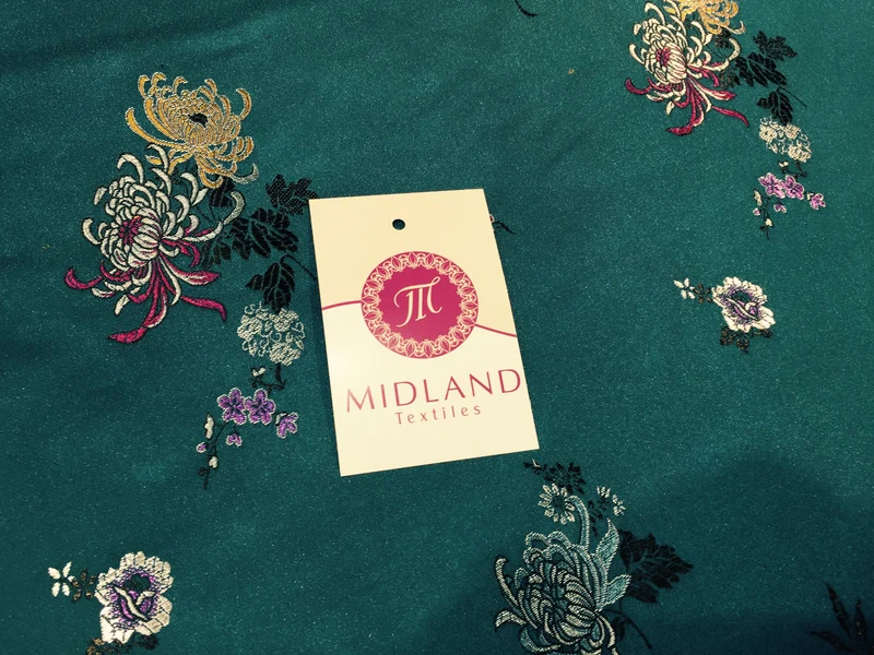 £7.99 Chinese Floral Blossom Oriental Brocade Satin 44" Wide M241 Mtex