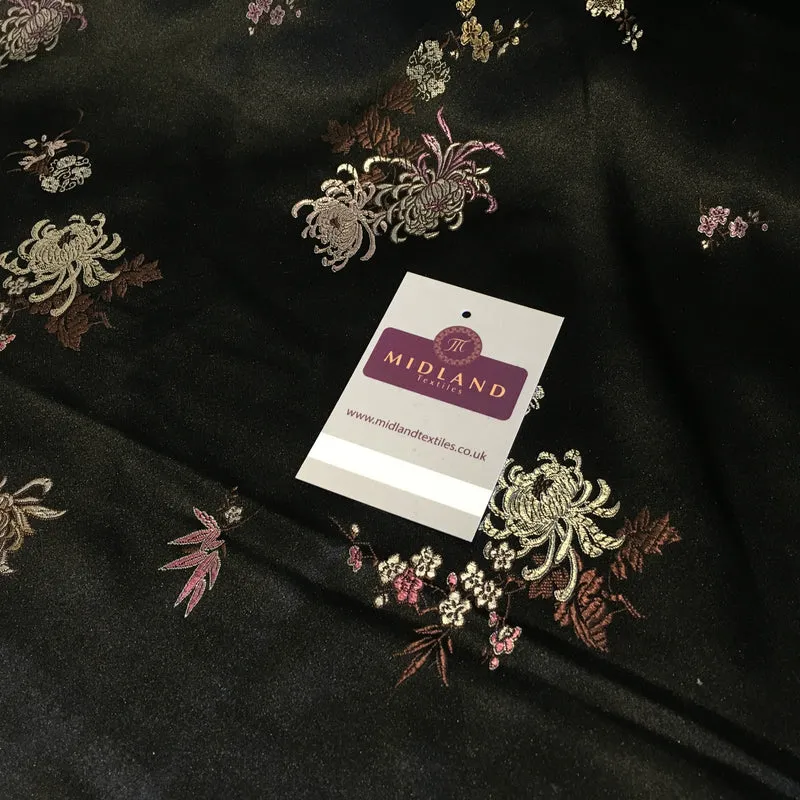 £7.99 Chinese Floral Blossom Oriental Brocade Satin 44" Wide M241 Mtex