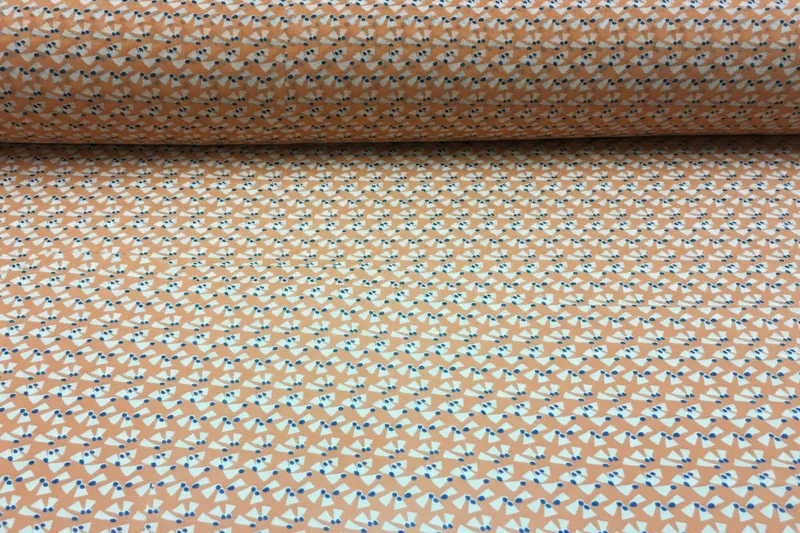Salmon Printed Crepe Chiffon Fabric – 150cm Wide – £7.99 per metre
