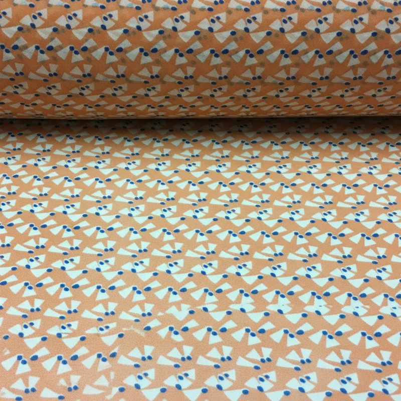 Salmon Printed Crepe Chiffon Fabric – 150cm Wide – £7.99 per metre