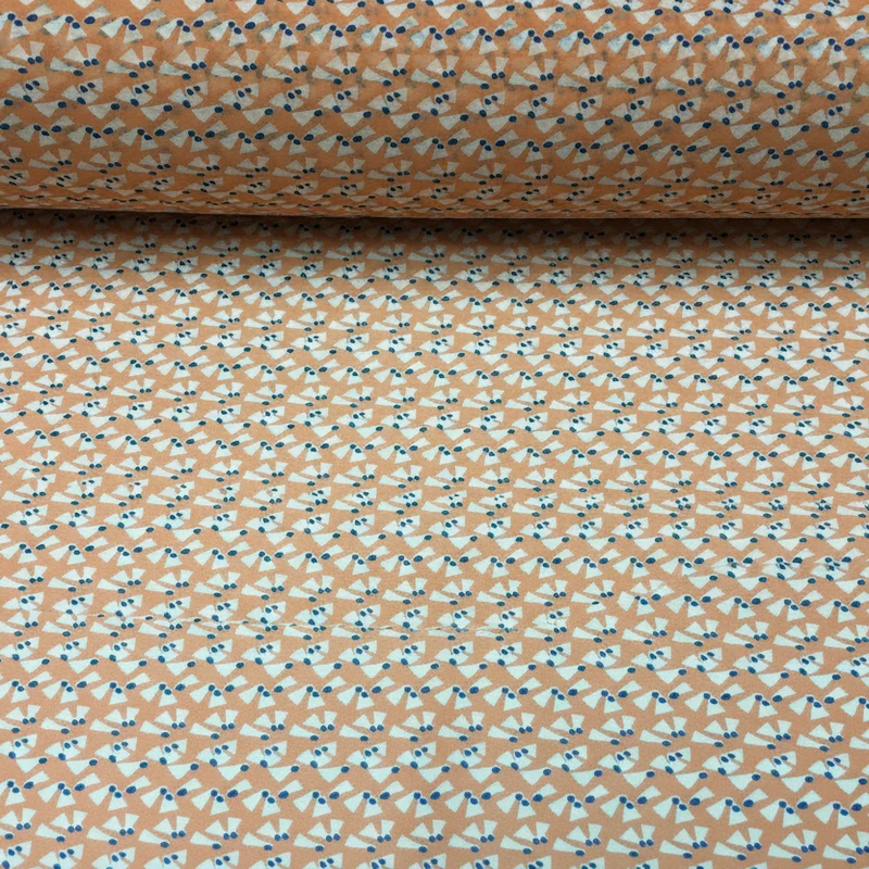 Salmon Printed Crepe Chiffon Fabric – 150cm Wide – £7.99 per metre