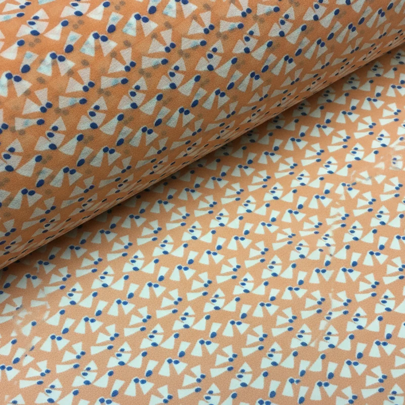 Salmon Printed Crepe Chiffon Fabric – 150cm Wide – £7.99 per metre