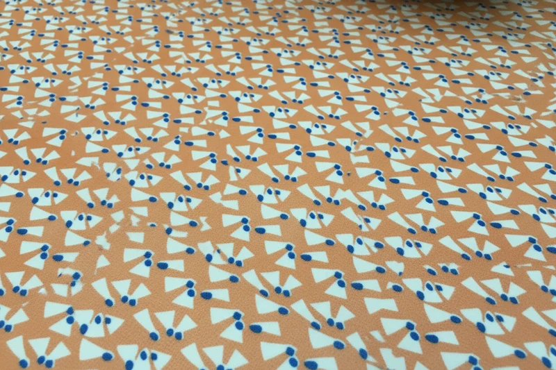 Salmon Printed Crepe Chiffon Fabric – 150cm Wide – £7.99 per metre