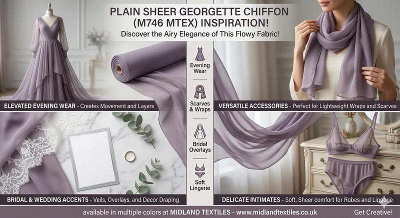 Plain Sheer Georgette Chiffon Fabric – 150cm Wide – M746