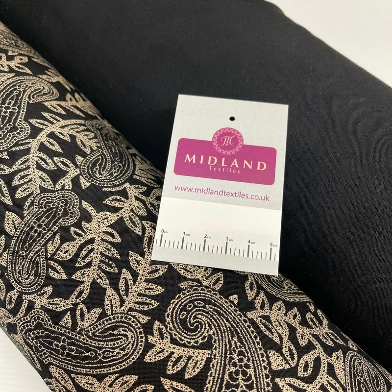 Paisley Printed & Plain Viscose Dress Fabric 147cm MD1530