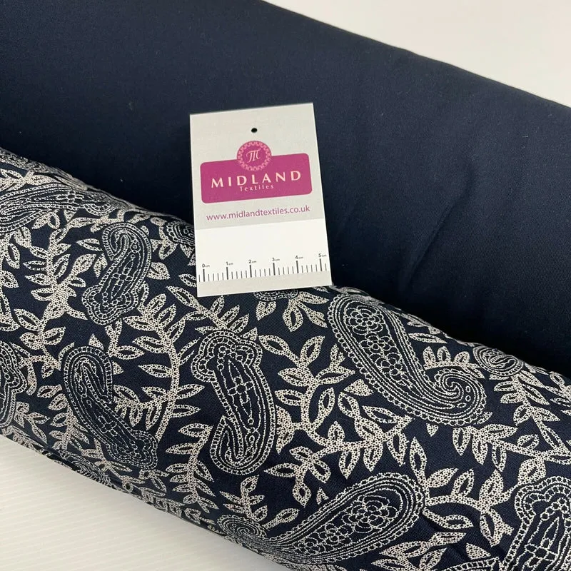 Paisley Printed & Plain Viscose Dress Fabric 147cm MD1530
