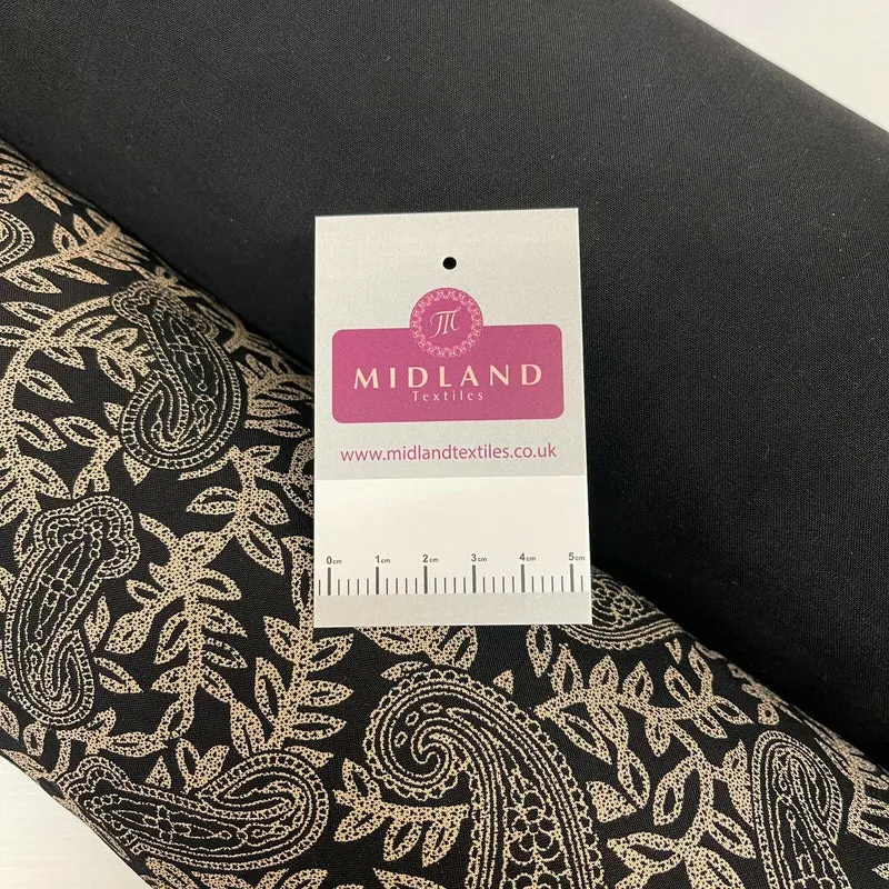 Paisley Printed & Plain Viscose Dress Fabric 147cm MD1530