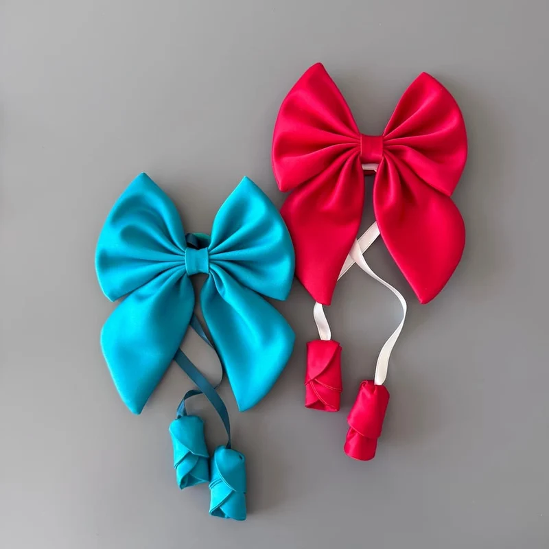 Haarschleife für Mädchen aus Satin – handgefertigt in Weiß, Rot, Blau & weiteren Farben