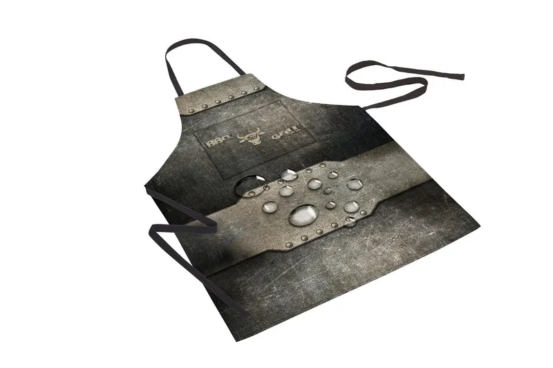Grillschürze Schürze mit Fleckschutzausrüstung 65 x 80 cm mit Bändern zum Umhängen und Binden