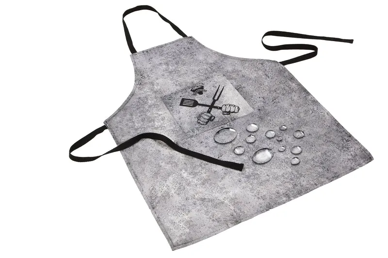 Grillschürze Schürze mit Fleckschutzausrüstung 65 x 80 cm mit Bändern zum Umhängen und Binden