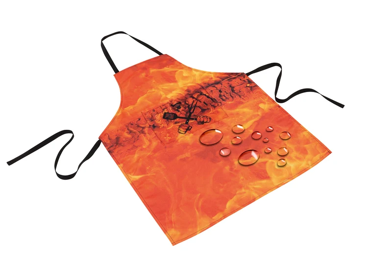 Grillschürze Schürze mit Fleckschutzausrüstung 65 x 80 cm mit Bändern zum Umhängen und Binden