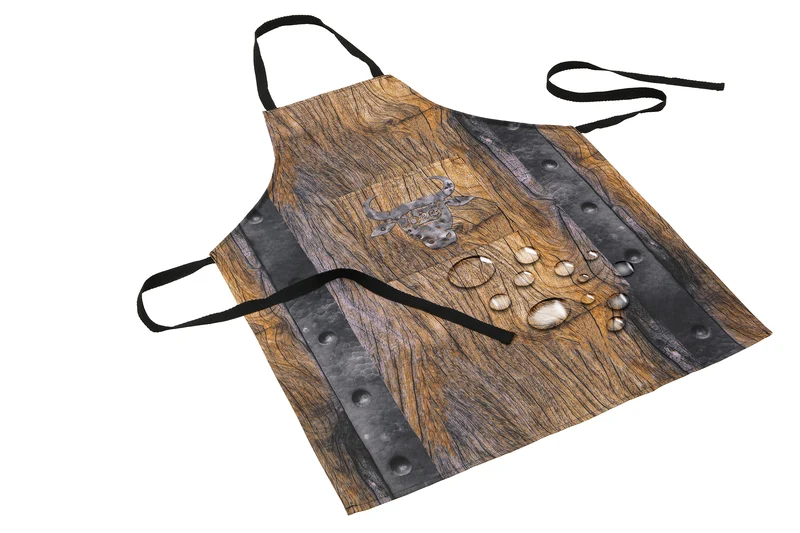 Grillschürze Schürze mit Fleckschutzausrüstung 65 x 80 cm mit Bändern zum Umhängen und Binden