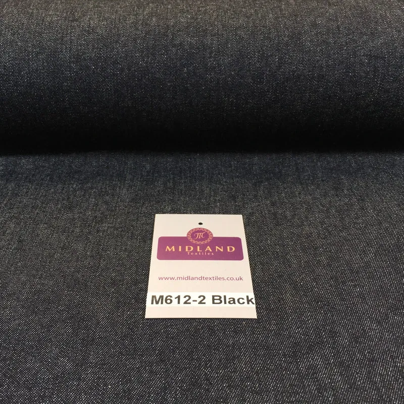 £9.00 7.5oz Indigo-Black Denim Midweight 100% Cotton Fabric 58"Wide M612 Mtex
