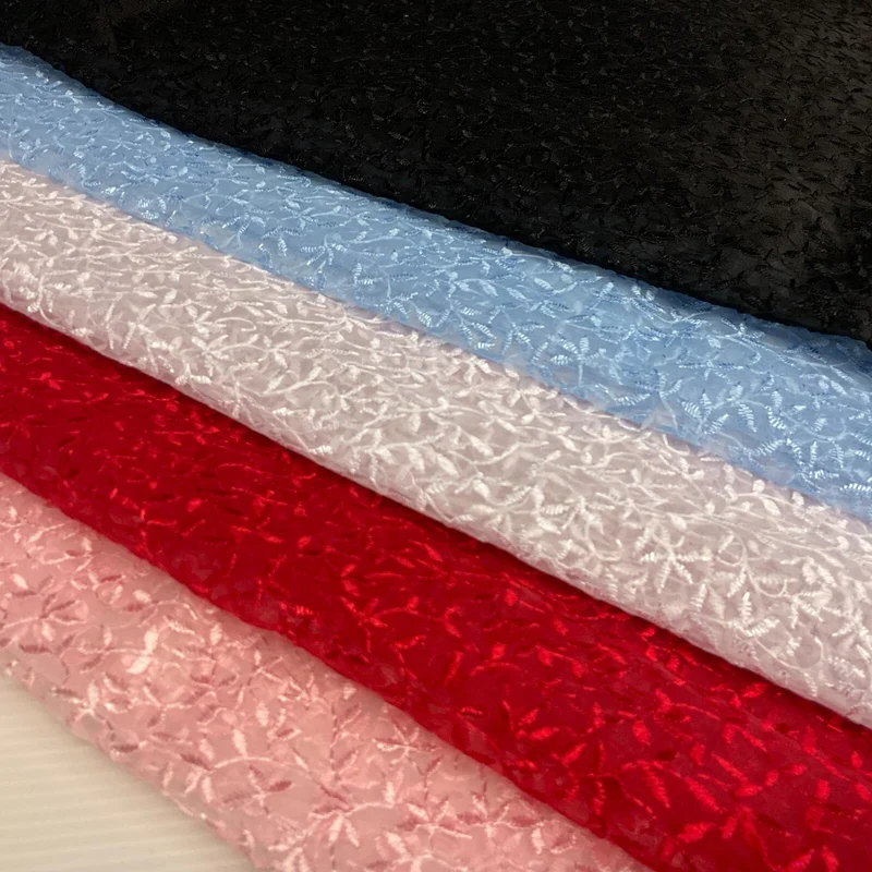 Embroidered Floral Viscose Organza Dress Fabric 130 cm MK1666 Mtex