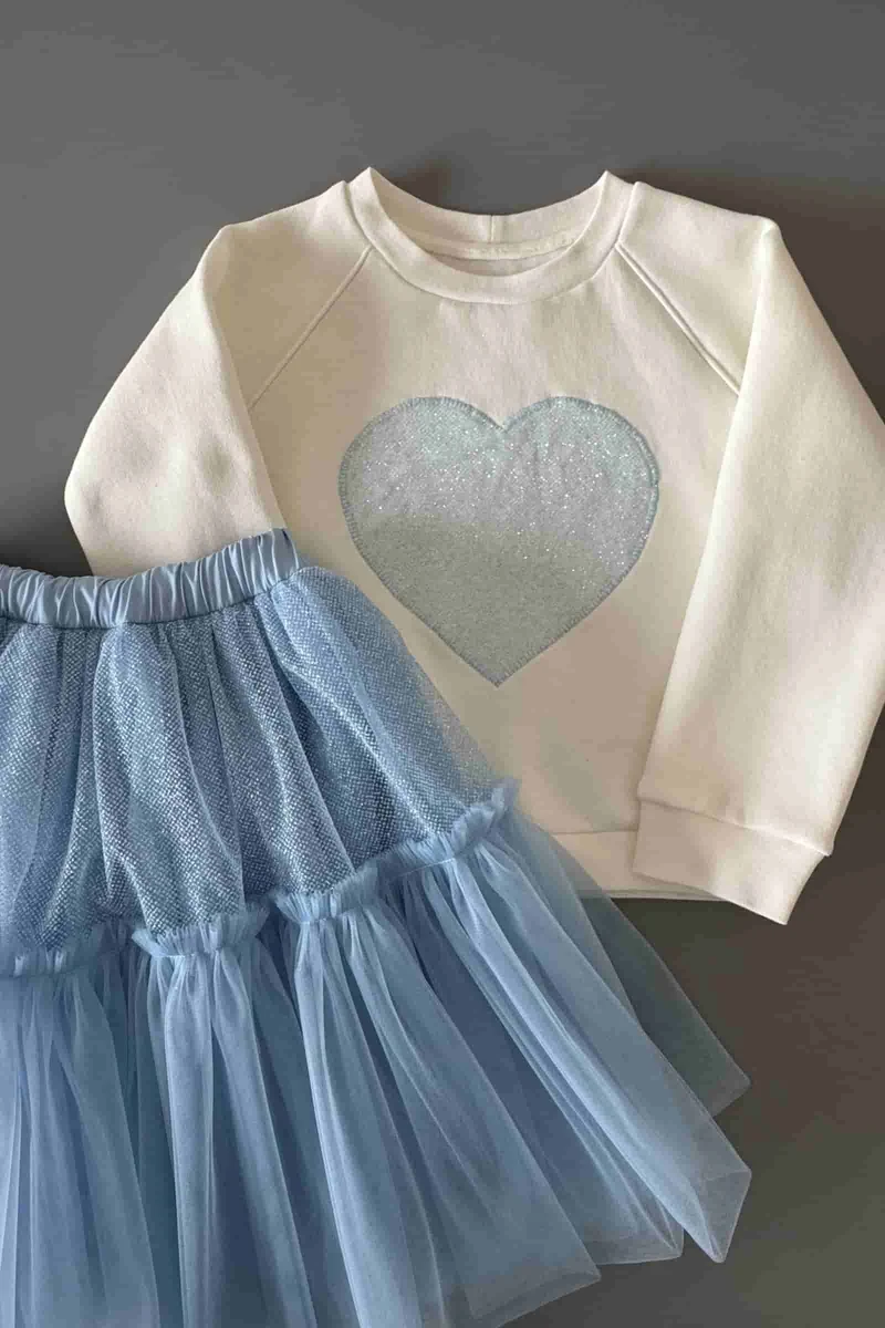 Tüllrock mit Glitzer & Sweatshirt – festliches Mädchen Outfit (sofort lieferbar)