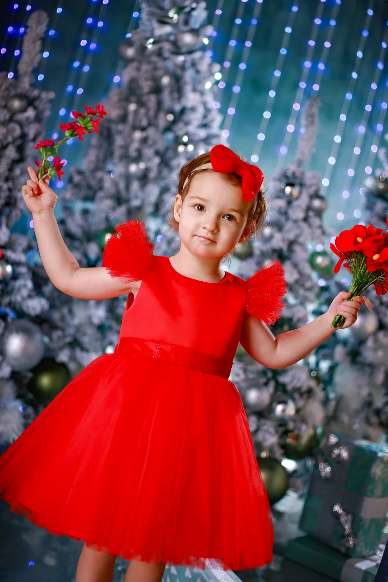 Blumenmädchenkleid Mädchen mit Tüll – festliches Kleid Gr. 68–98 sofort lieferbar