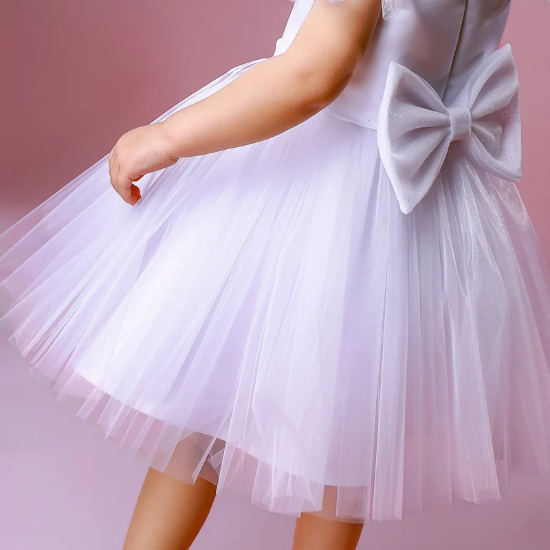 Blumenmädchenkleid Mädchen mit Tüll – festliches Kleid Gr. 68–98 sofort lieferbar