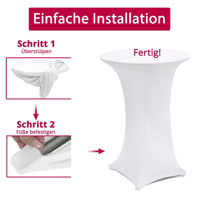 Stehtischhusse mit 200g/m² Ø 70-80 cm, Höhe 110-120 cm