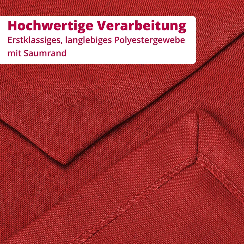 Leinen Optik Tischdecke oval / rund rot